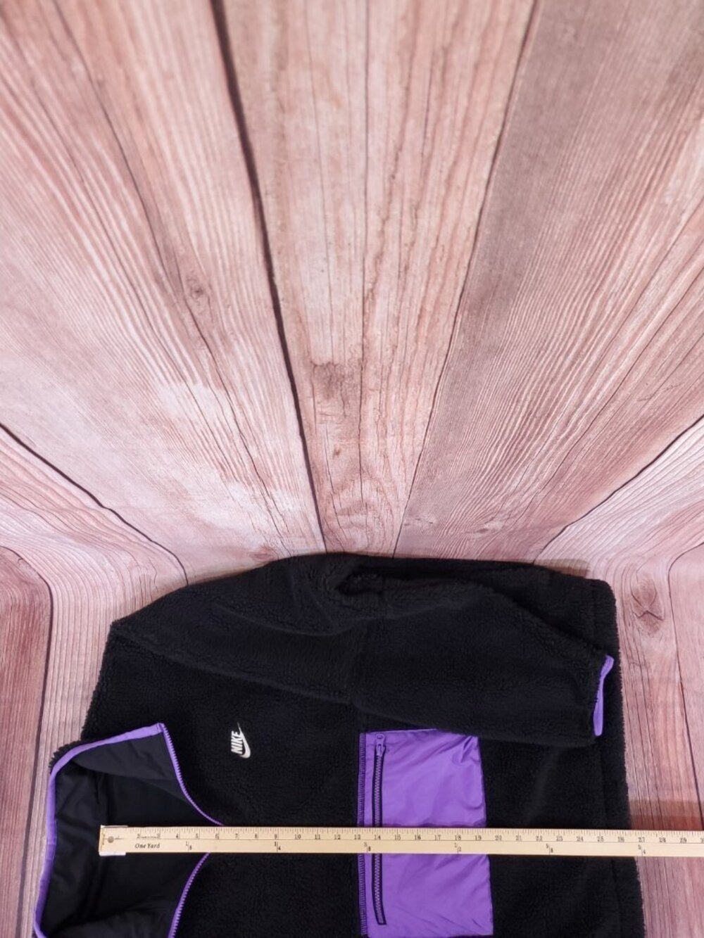 Nike Mens XL Club Fleece Anorak 1/2 Zip Pullover Jacket Black Purple DQ4880-010 - Picture 15 of 15